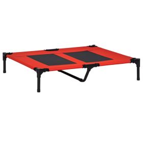 36" x 30" Elevated Cooling Summer Dog Cot Pet Bed With Mesh Ventilation - Red (Option: Red-760x100x185 mm)
