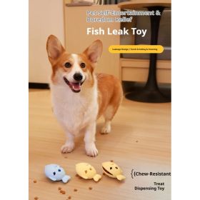 Fish-Shaped Dog Treat Dispenser Toy-Food-Grade Silicone Slow Feeder For Boredom Relief, Self-Entertainment & Pet Interaction - Durable Chew Toy With T (Option: Blue)