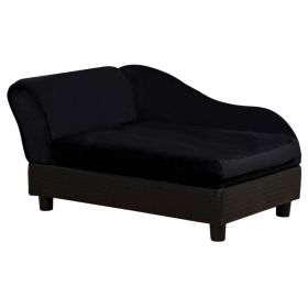 Pet Sofa Bed Couch with Storage, Pet Sofa for Cats and Small Dogs, Black (Option: Black-740x485x165 mm)